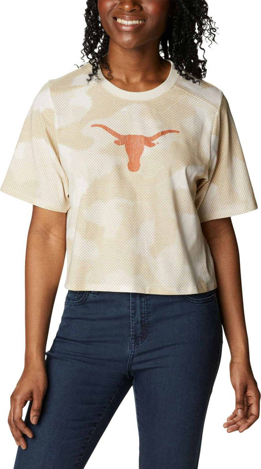 Shirts * | Columbia Women'S Texas Longhorns White Park Box Shirt