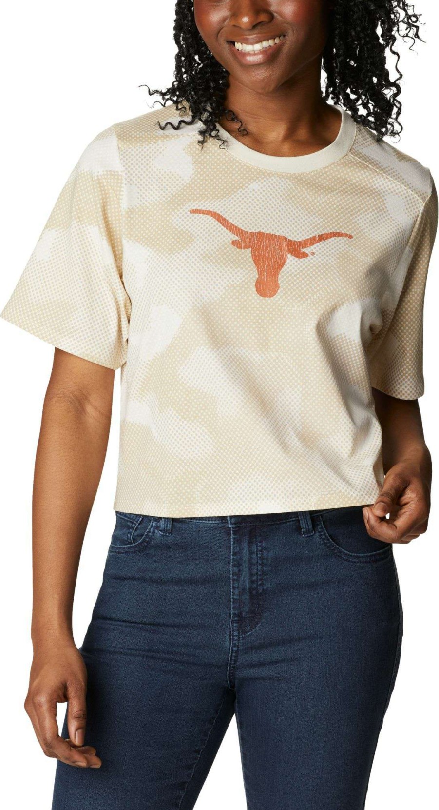 Shirts * | Columbia Women'S Texas Longhorns White Park Box Shirt