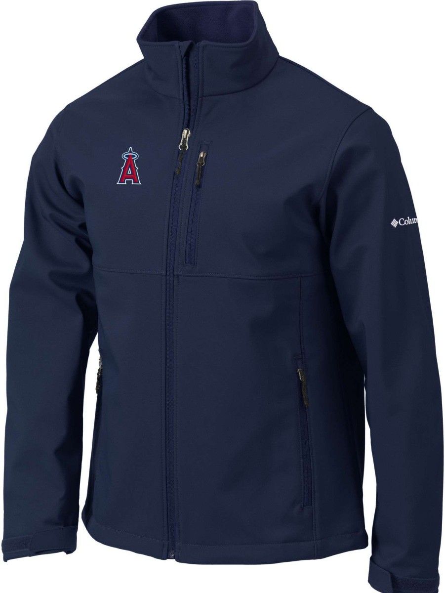 Jackets * | Columbia Men'S Los Angeles Angels Navy Ascender Full-Zip Jacket