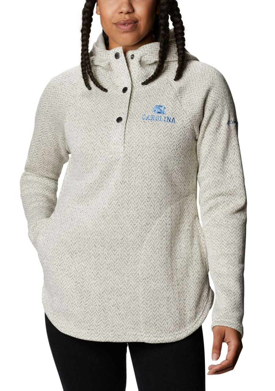 Sweatshirts * | Columbia Women'S North Carolina Tar Heels Darling Days Full-Zip White Hoodie