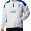 Jackets * | Columbia Men'S Kentucky Wildcats Santa Ana Quarter-Zip Anorak White Jacket