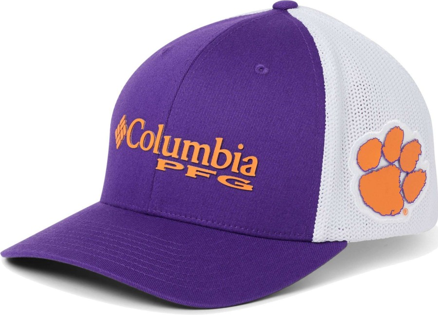 Hats * | Columbia Men'S Clemson Tigers Regalia Pfg Mesh Fitted Hat