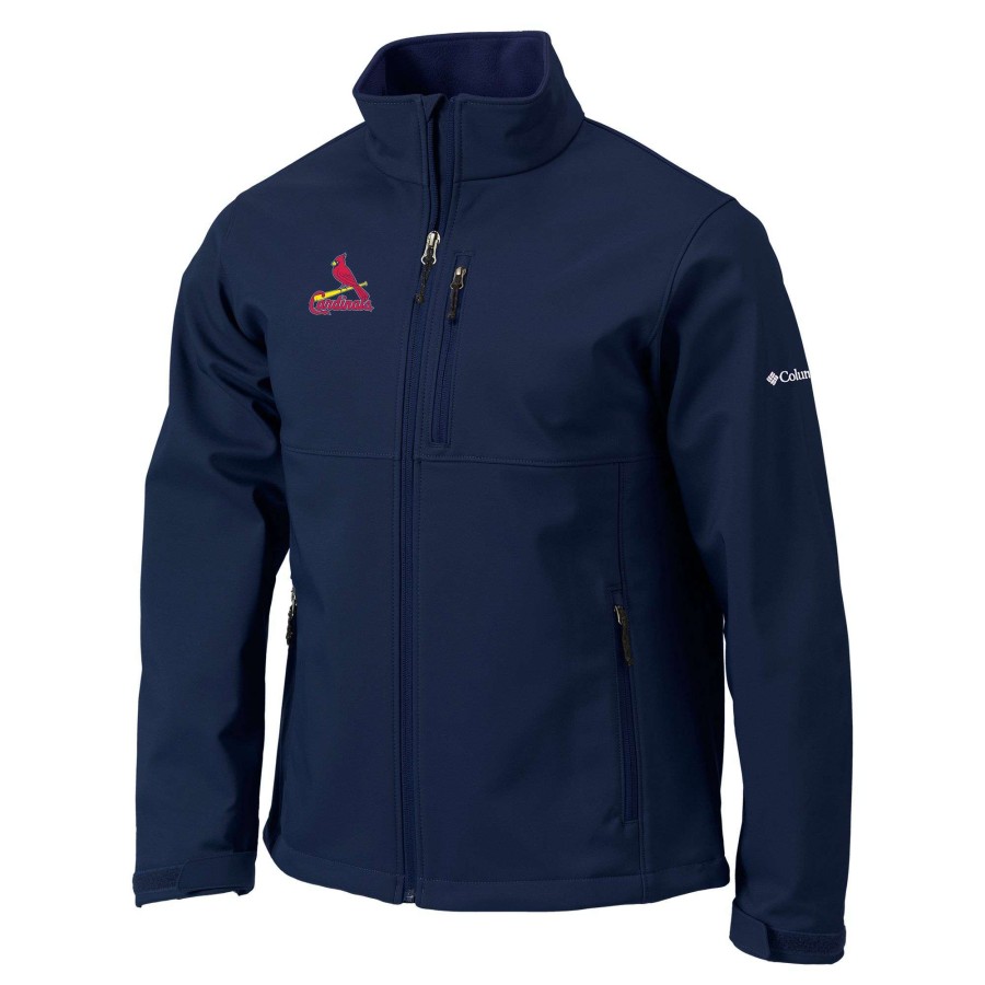 Jackets * | Columbia Men'S St. Louis Cardinals Navy Ascender Softshell Jacket