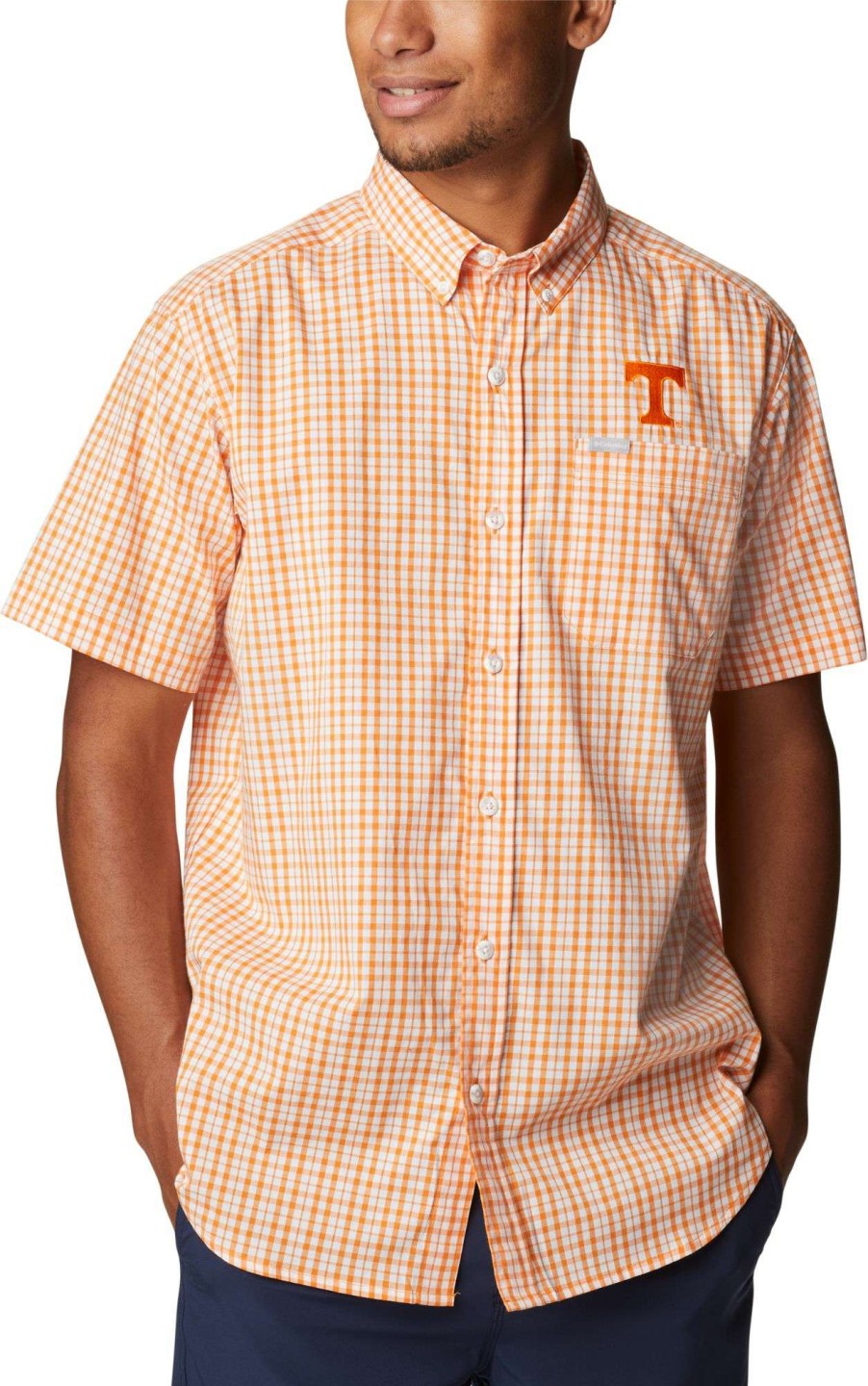 Shirts * | Columbia Men'S Tennessee Volunteers Tennessee Orange Rapid Rivers Button Down Shirt