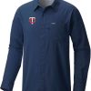 Shirts * | Columbia Men'S Minnesota Twins Navy Slack Tide Long Sleeve T-Shirt