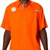 Shirts * | Columbia Men'S Clemson Tigers Orange Tamiami Performance Shirt