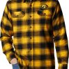 Shirts * | Columbia Men'S Iowa Hawkeyes Gold Plaid Flare Gun Flannel Button Down Long Sleeve Shirt