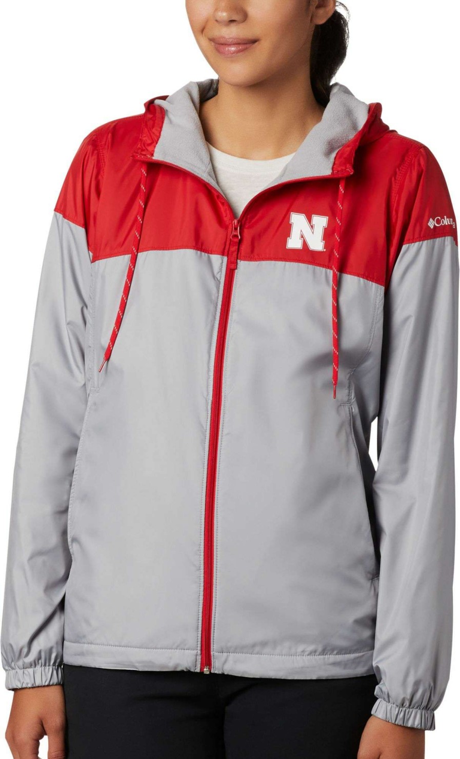 Jackets * | Columbia Women'S Nebraska Cornhuskers Scarlet/Grey Clg Flash Forward Lined Jacket