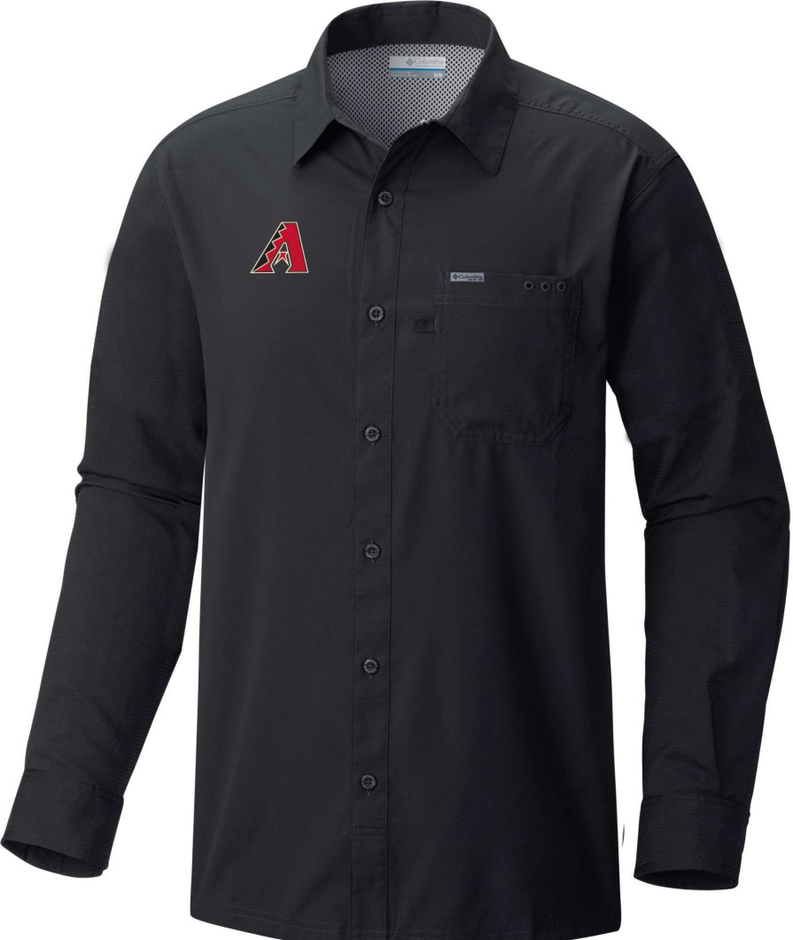 Shirts * | Columbia Men'S Arizona Diamondbacks Black Slack Tide Long Sleeve T-Shirt