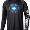 Shirts * | Columbia Charlotte Fc Pfg Super Terminal Tackle Black Long Sleeve Hooded T-Shirt For Men