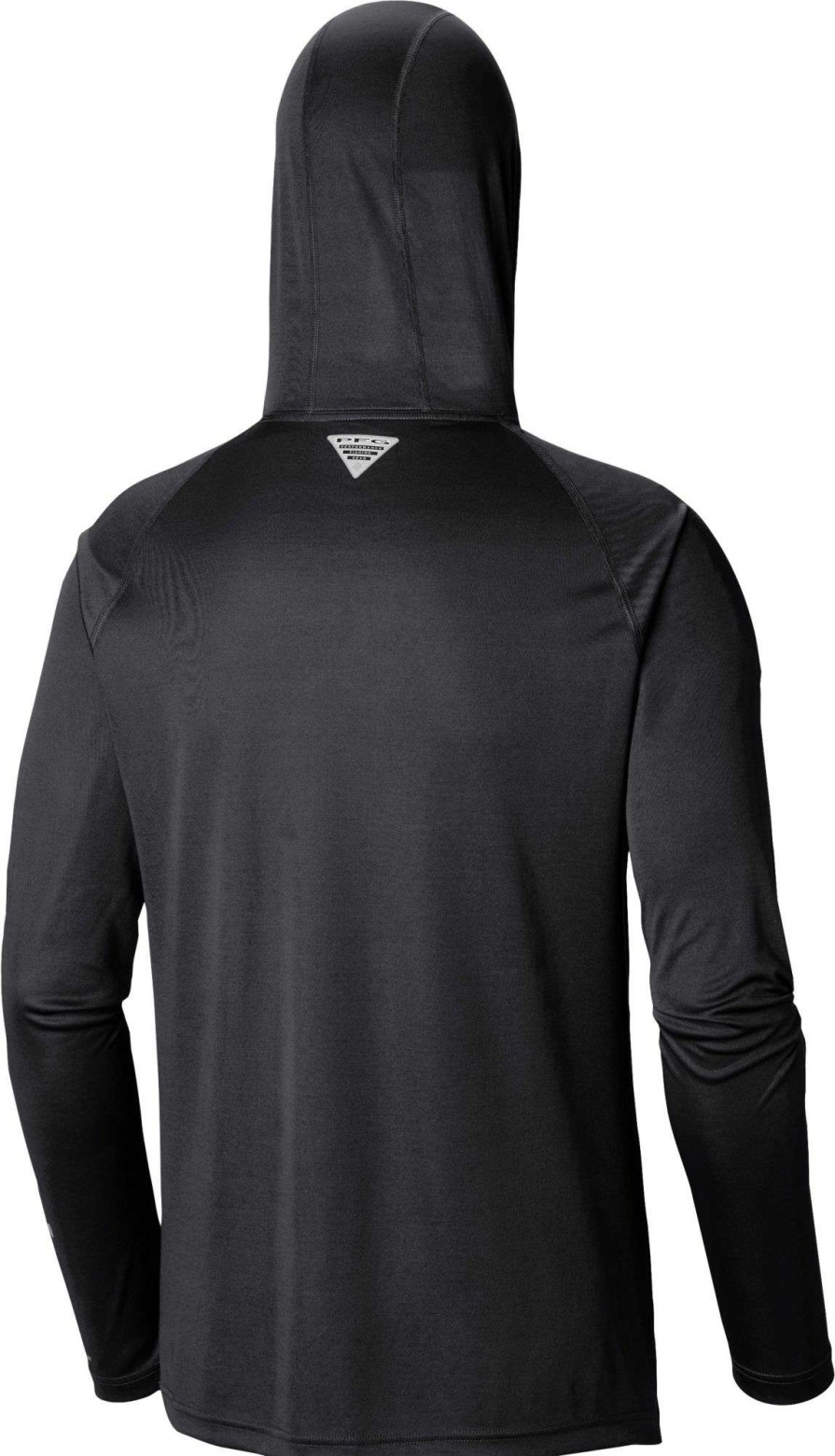 Shirts * | Columbia Charlotte Fc Pfg Super Terminal Tackle Black Long Sleeve Hooded T-Shirt For Men