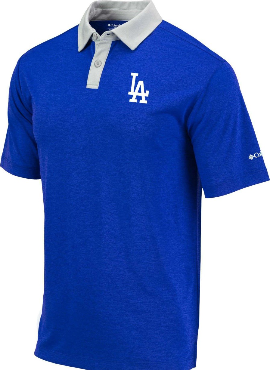 Shirts * | Columbia Men'S Los Angeles Dodgers Dodger Blue Omni-Wick Range Polo