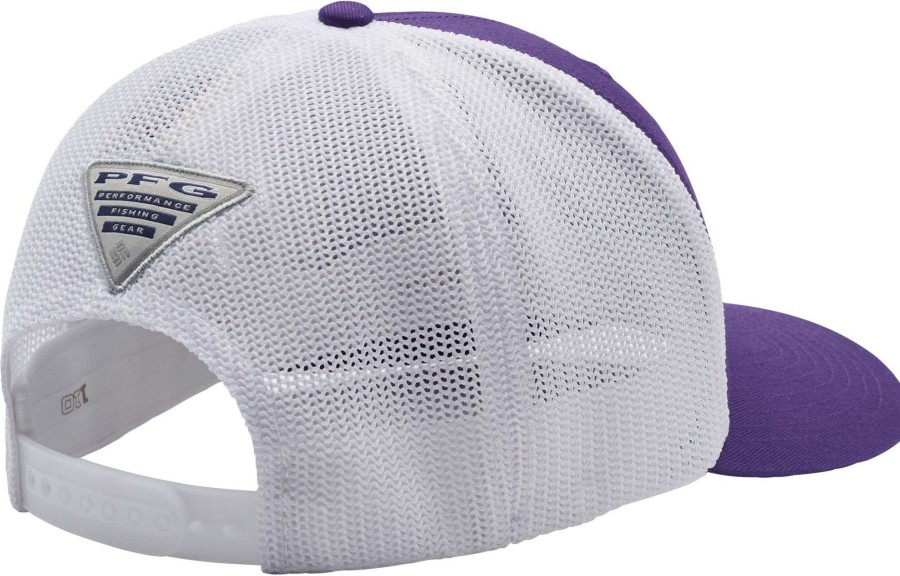 Hats * | Columbia Men'S East Carolina Pirates Purple Pfg Mesh Fitted Hat