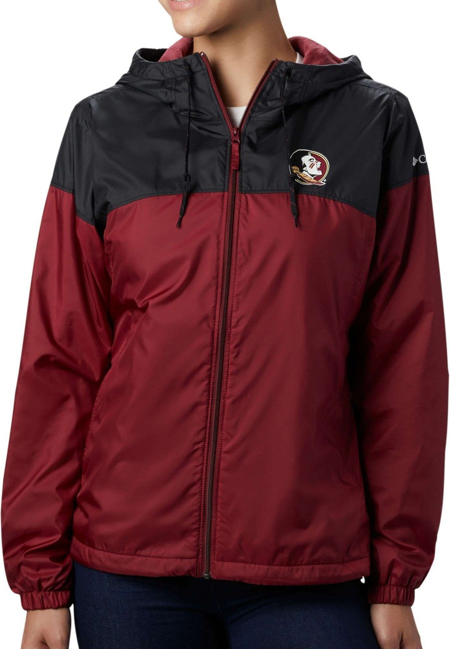 Jackets * | Columbia Women'S Florida State Seminoles Garnet/Black Clg Flash Forward Lined Jacket