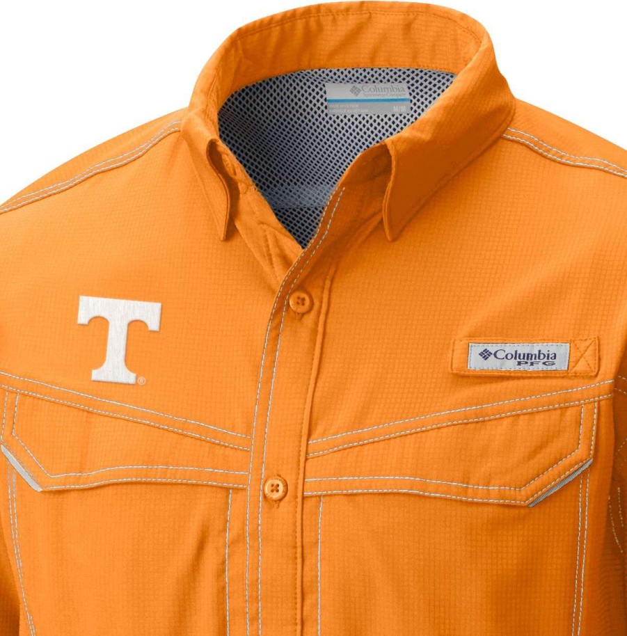 Shirts * | Columbia Men'S Tennessee Volunteers Tennessee Orange Low Drag Offshore Short Sleeve Button Down Shirt