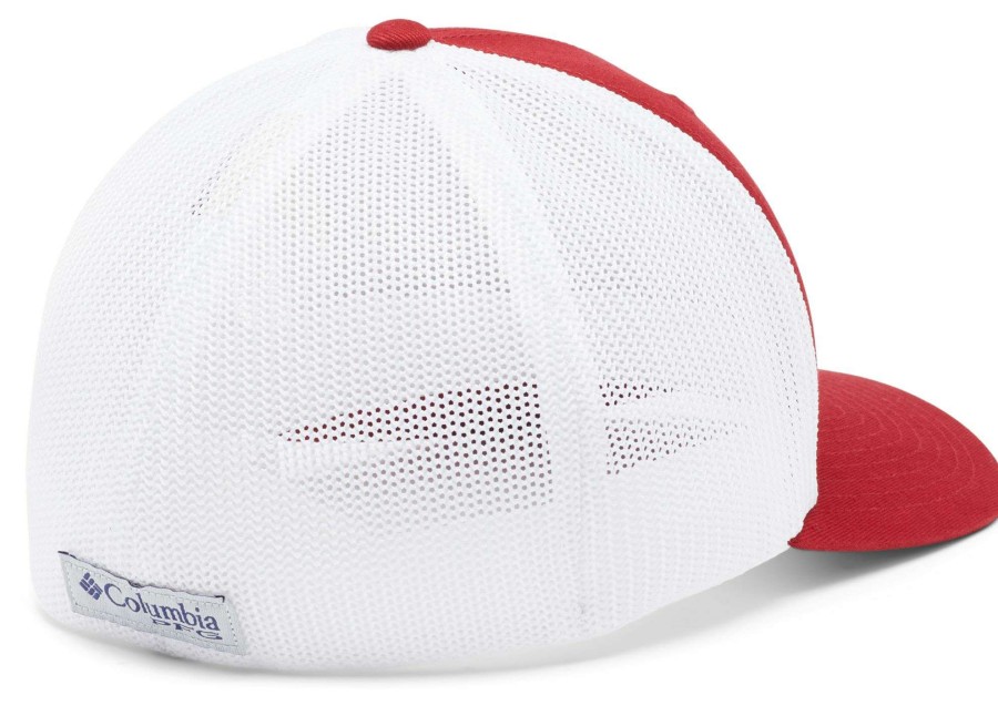 Hats * | Columbia Men'S Alabama Crimson Tide Crimson Pfg Flag Mesh Fitted Hat