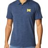 Shirts * | Columbia Men'S Michigan Wolverines Blue Tech Trail Polo