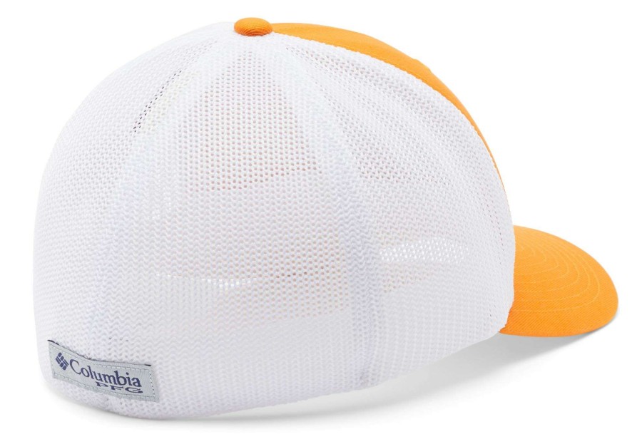 Hats * | Columbia Men'S Tennessee Volunteers Tennessee Orange Pfg Fish Flag Mesh Fitted Hat