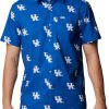 Shirts * | Columbia Men'S Kentucky Wildcats Blue Super Slack Button Down Shirt