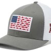 Hats * | Columbia Men'S Texas A&M Aggies Grey Pfg Fish Flag Mesh Fitted Hat