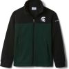 Sweatshirts * | Columbia Youth Michigan State Spartans Black Flanker Full-Zip Fleece For Boys'