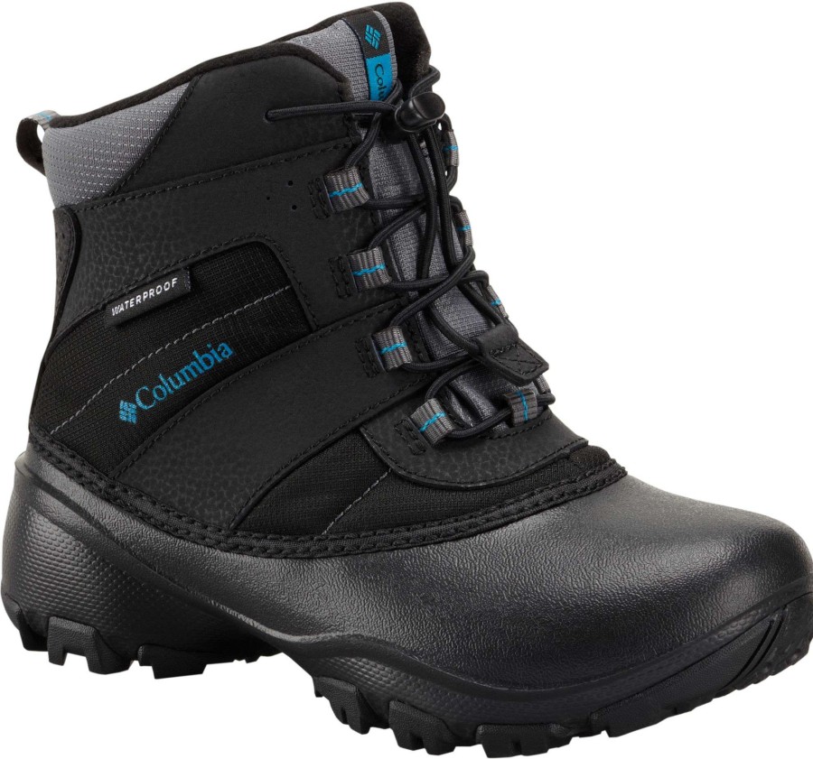 Boots * | Columbia Kids' Rope Tow Iii 200G Waterproof Winter Boots For Girls' Black/Dark Compass