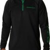 Jackets * | Columbia Men'S Oregon Ducks Black Pfg Terminal Tackle Quarter-Zip Pullover Shirt