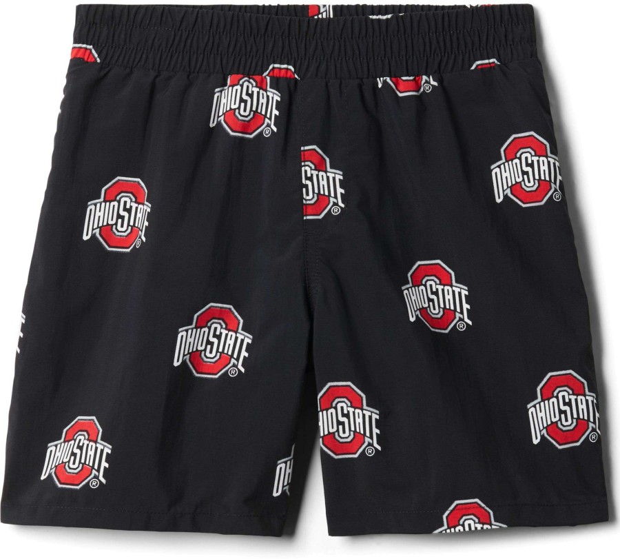 Shorts * | Columbia Youth Ohio State Buckeyes Backcast Printed Performance Black Shorts For Boys'