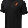 Shirts * | Columbia Men'S Baltimore Orioles Black Drive Performance Polo