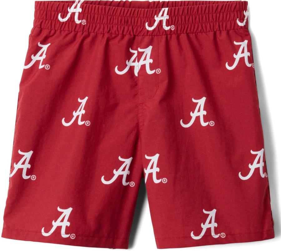 Shorts * | Columbia Youth Alabama Crimson Tide Backcast Printed Performance Red Shorts For Girls'