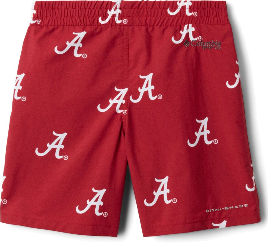 Shorts * | Columbia Youth Alabama Crimson Tide Backcast Printed Performance Red Shorts For Girls'