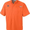 Shirts * | Columbia Men'S Auburn Tigers Orange Tamiami Performance Shirt