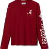 Shirts * | Columbia Youth Alabama Crimson Tide Crimson Terminal Tackle Long Sleeve T-Shirt For Girls'