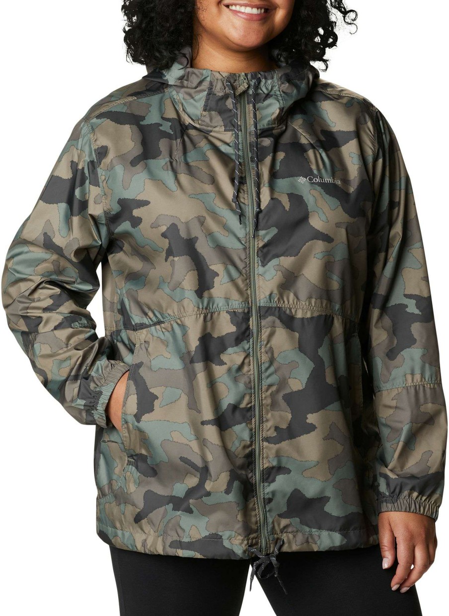 Jackets * | Columbia Women'S Flash Forward Windbreaker Jacket Cypress Trad Camo Print