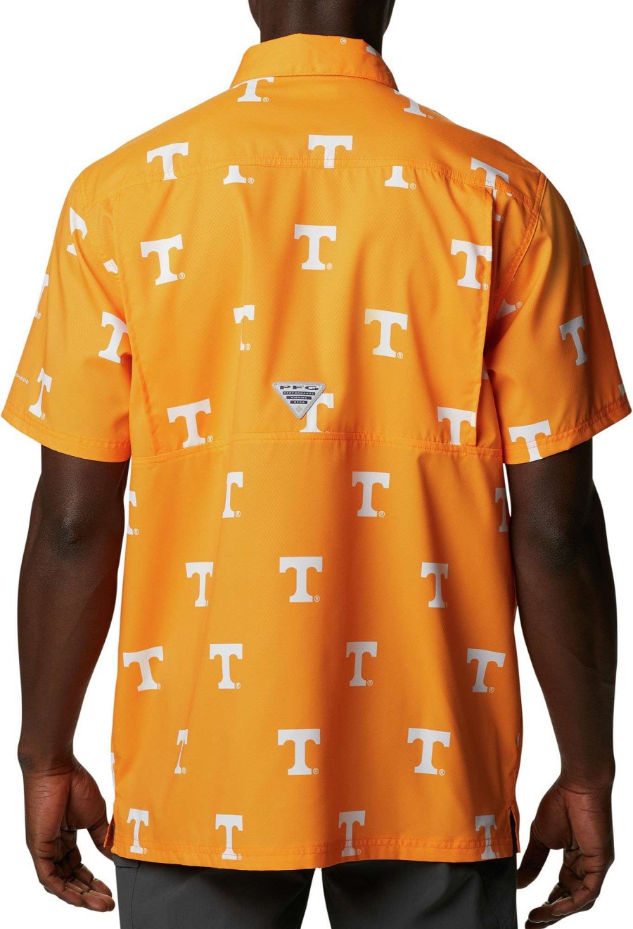 Shirts * | Columbia Men'S Tennessee Volunteers Tennessee Orange Clg Super Slack Tide Short Sleeve Shirt