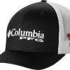 Hats * | Columbia Men'S Texas Tech Red Raiders Black Pfg Mesh Adjustable Hat