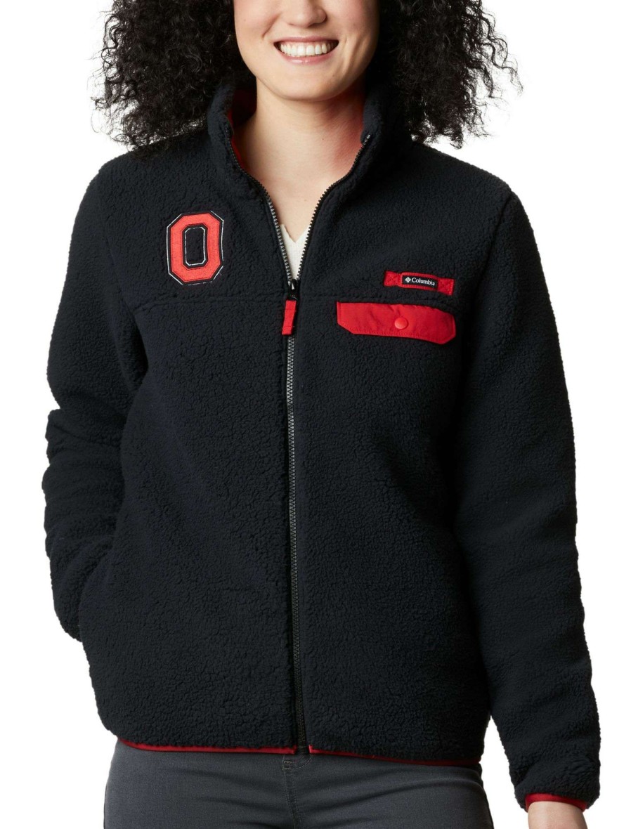 Jackets * | Columbia Women'S Ohio State Mountain Side Heavyweight Full-Zip Black Jacket