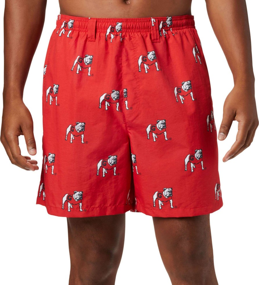 Shorts * | Columbia Men'S Georgia Bulldogs Red Backcast Ii Printed Performance Shorts