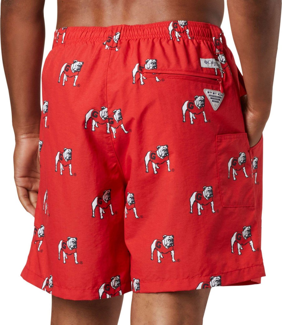 Shorts * | Columbia Men'S Georgia Bulldogs Red Backcast Ii Printed Performance Shorts