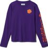 Shirts * | Columbia Youth Clemson Tigers Regalia Terminal Tackle Long Sleeve T-Shirt For Boys'