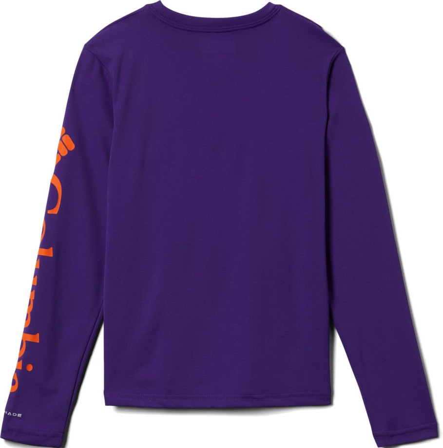 Shirts * | Columbia Youth Clemson Tigers Regalia Terminal Tackle Long Sleeve T-Shirt For Boys'