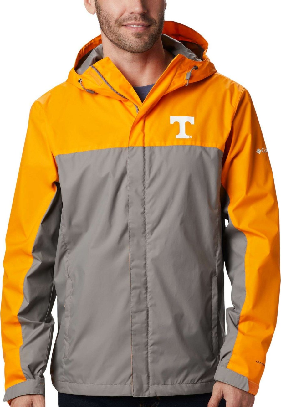 Jackets * | Columbia Men'S Tennessee Volunteers Tennessee Orange/Grey Glennaker Storm Jacket