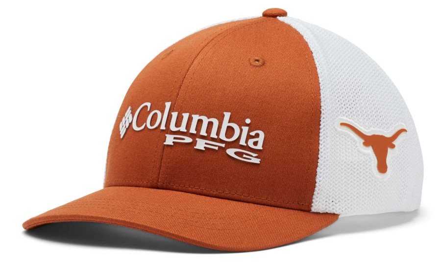 Hats * | Columbia Youth Texas Longhorns Burnt Orange Pfg Mesh Adjustable Hat For Girls'