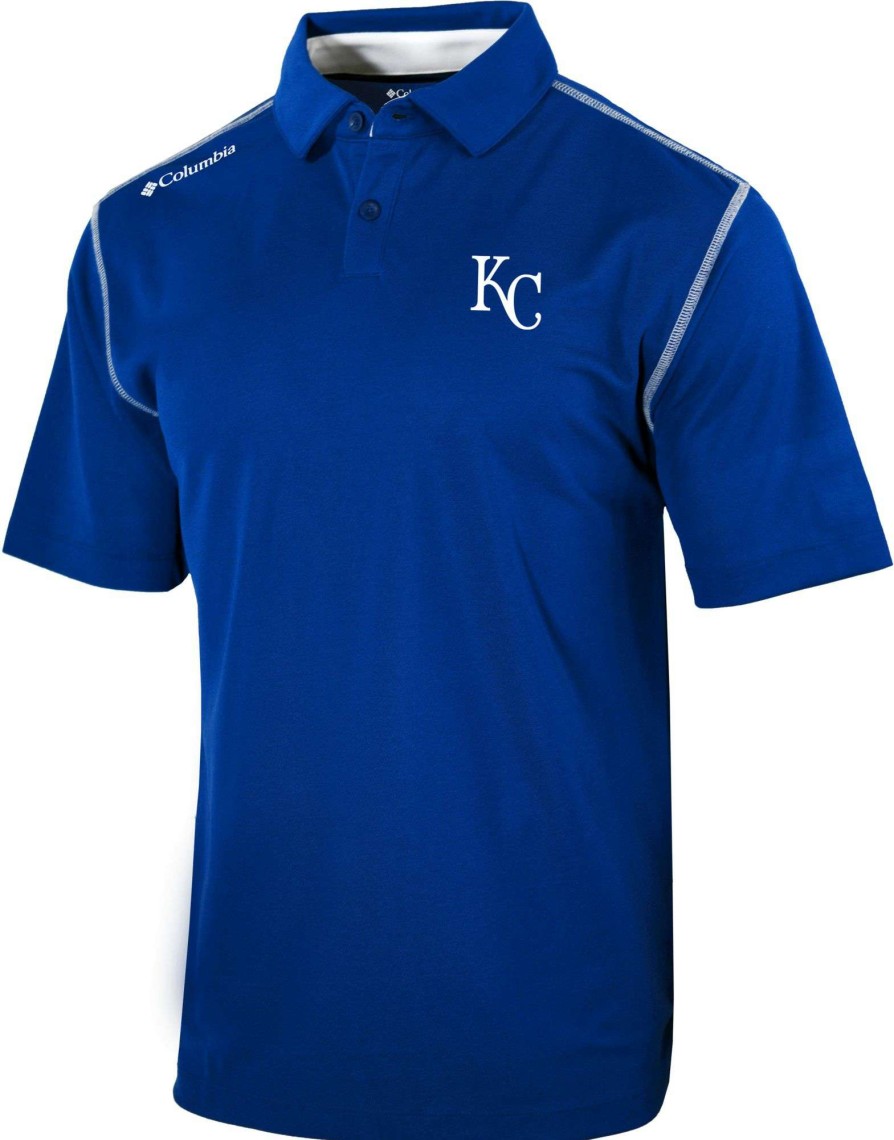 Shirts * | Columbia Men'S Kansas City Royals Blue Shotgun Polo