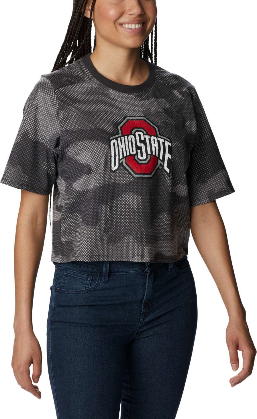 Shirts * | Columbia Women'S Ohio State Buckeyes Gray Park Box Shirt