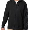 Sweatshirts * | Columbia Men'S Graphic Fleece Full-Zip Hoodie Black/City Grey