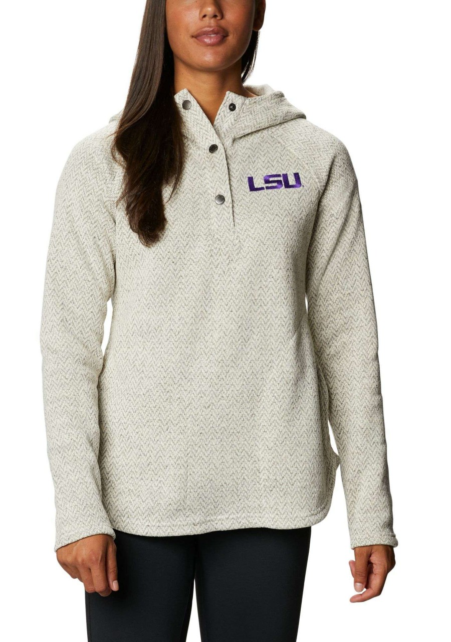 Sweatshirts * | Columbia Women'S Lsu Tigers Darling Days Full-Zip White Hoodie