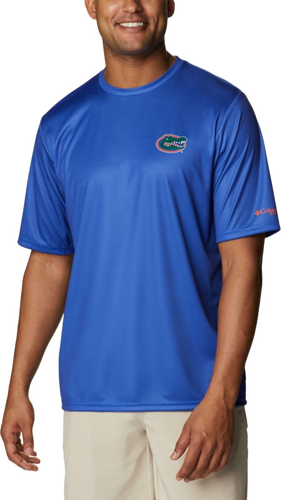 Shirts * | Columbia Men'S Florida Gators Blue Terminal Tackle Shirt