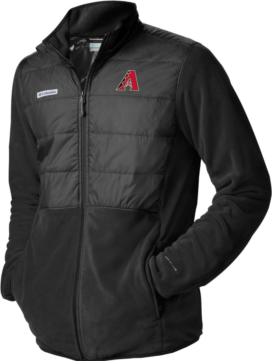 Jackets * | Columbia Men'S Arizona Diamondbacks Black Full-Zip Fleece Jacket