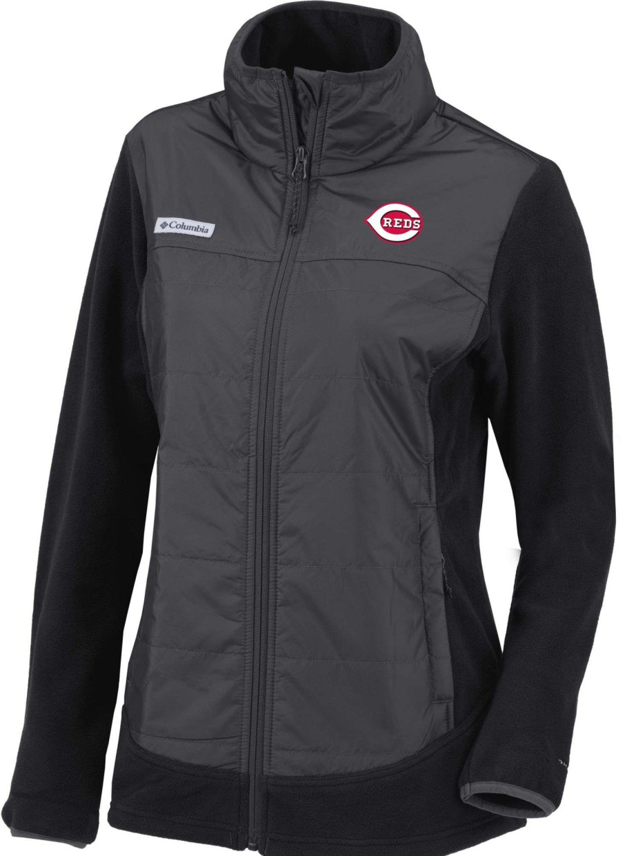 Jackets * | Columbia Women'S Cincinnati Reds Red Full-Zip Fleece Jacket